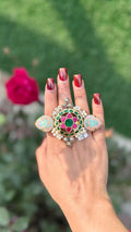 Big panchi kundan rings image 0