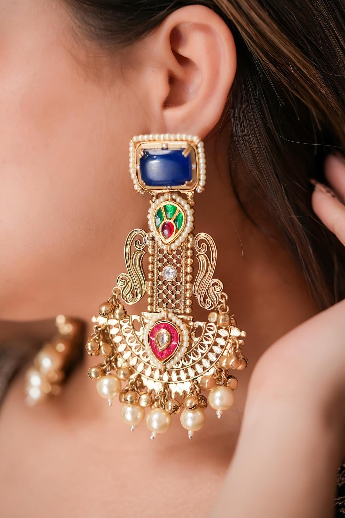 Amara earrings- Blue image 2