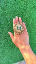 Butterfly Gold green ring image 0