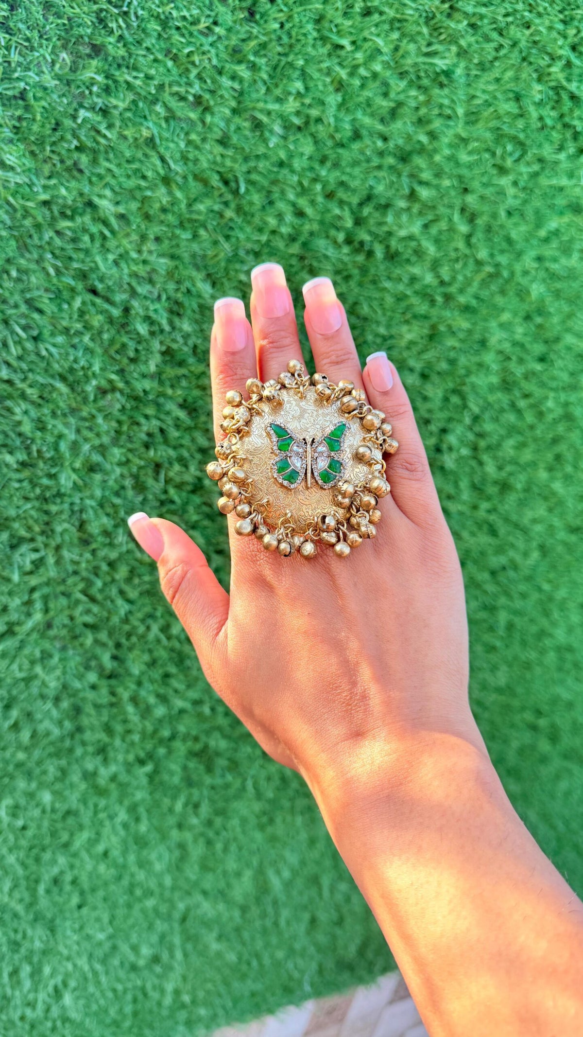 Butterfly Gold green ring image 0