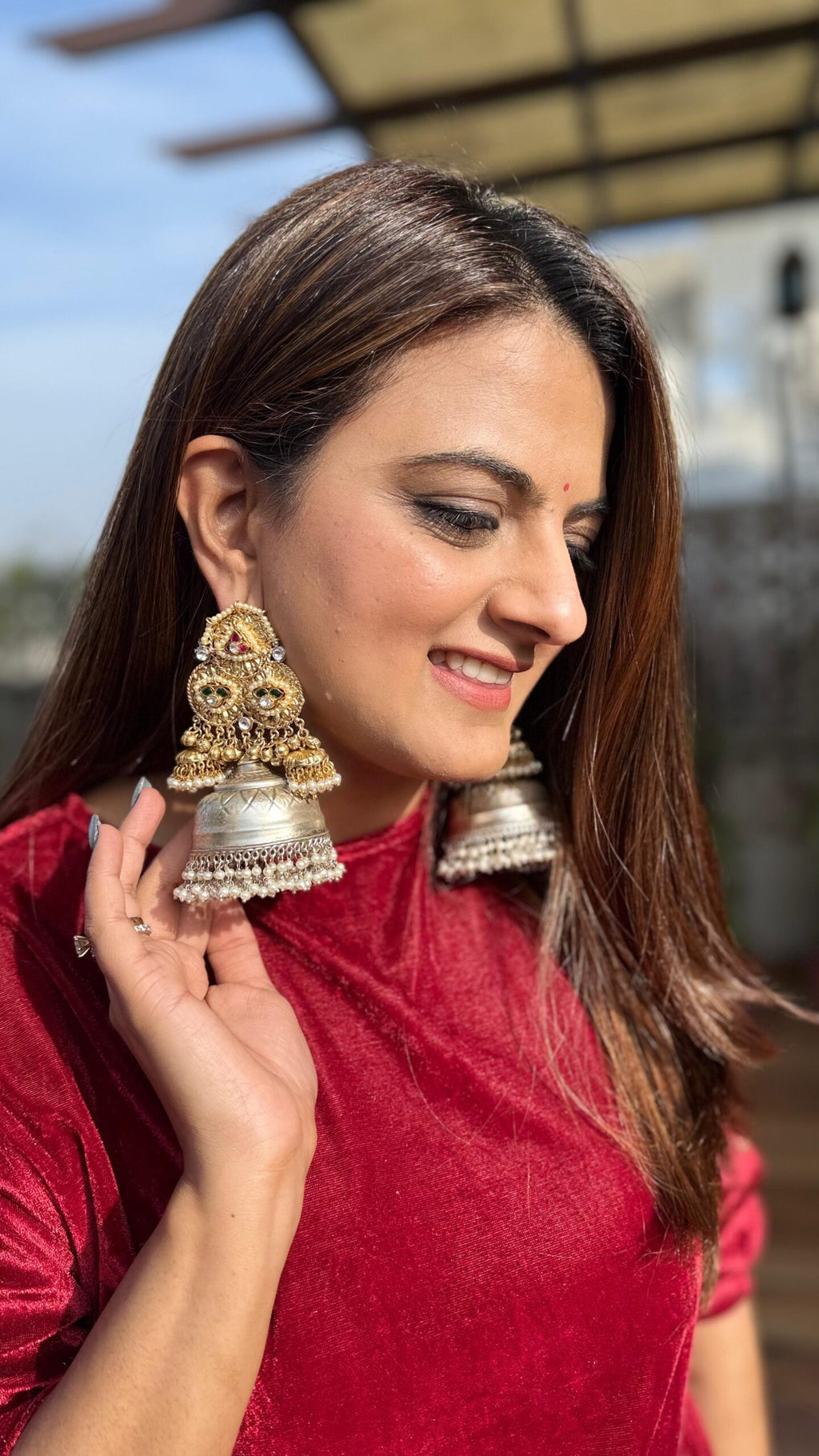 Dual tone Jhumkas image 0