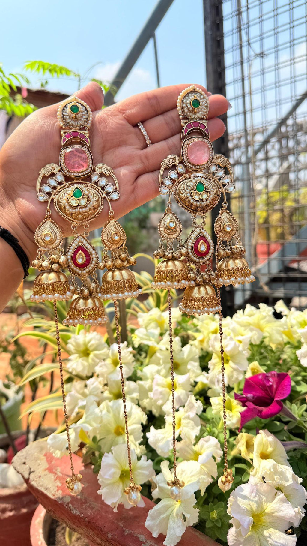 Naaz Kashmiri earrings - Pink image 0