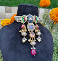 Madhavi choker - blue and brown image 0