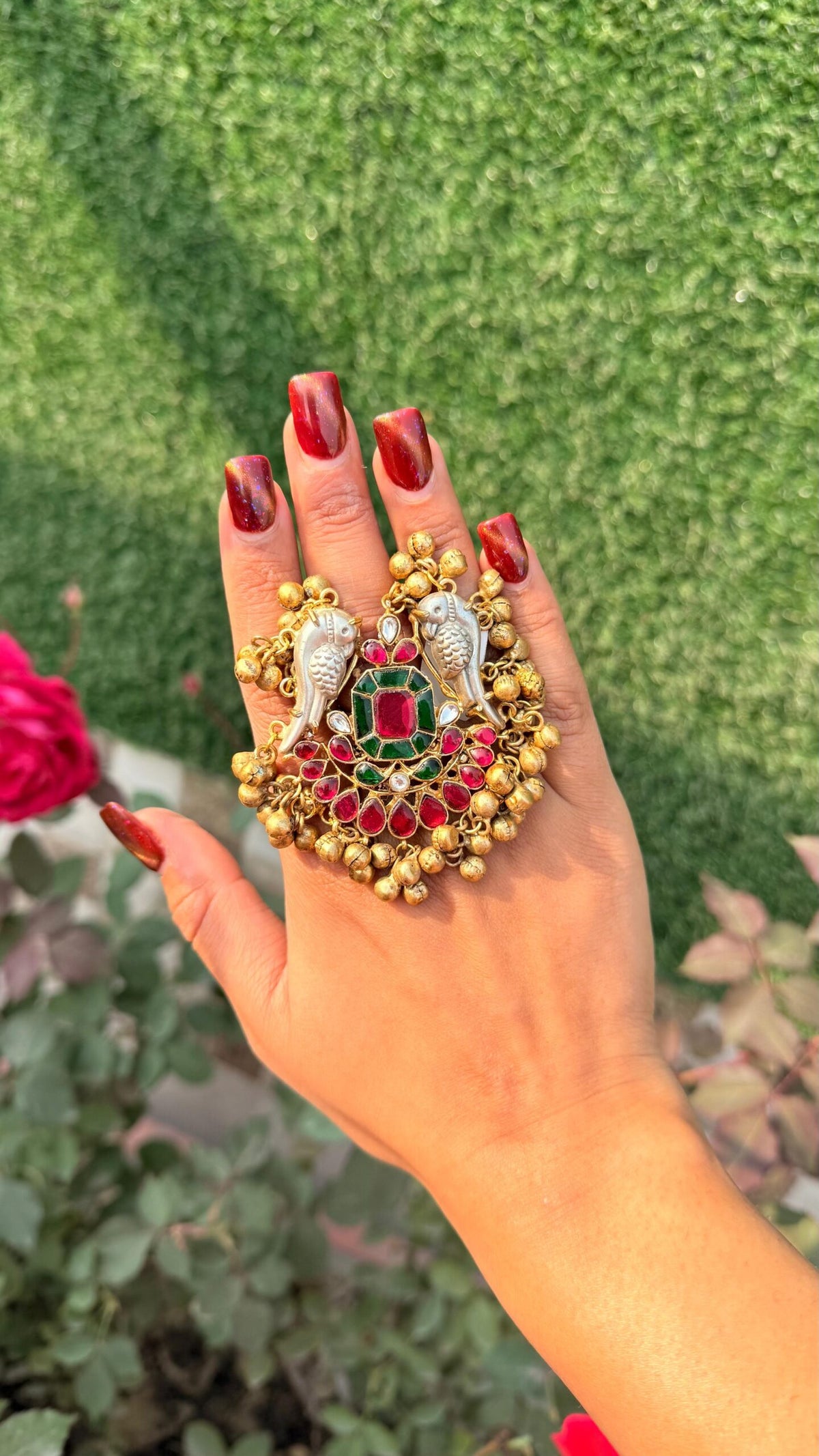 Big panchi kundan rings image 1