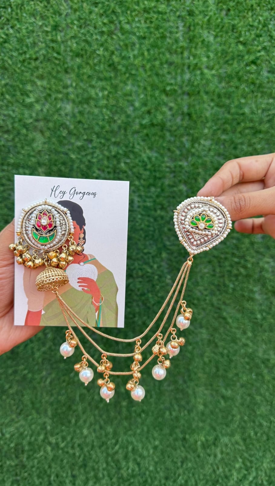 Afreen Earrings - Green image