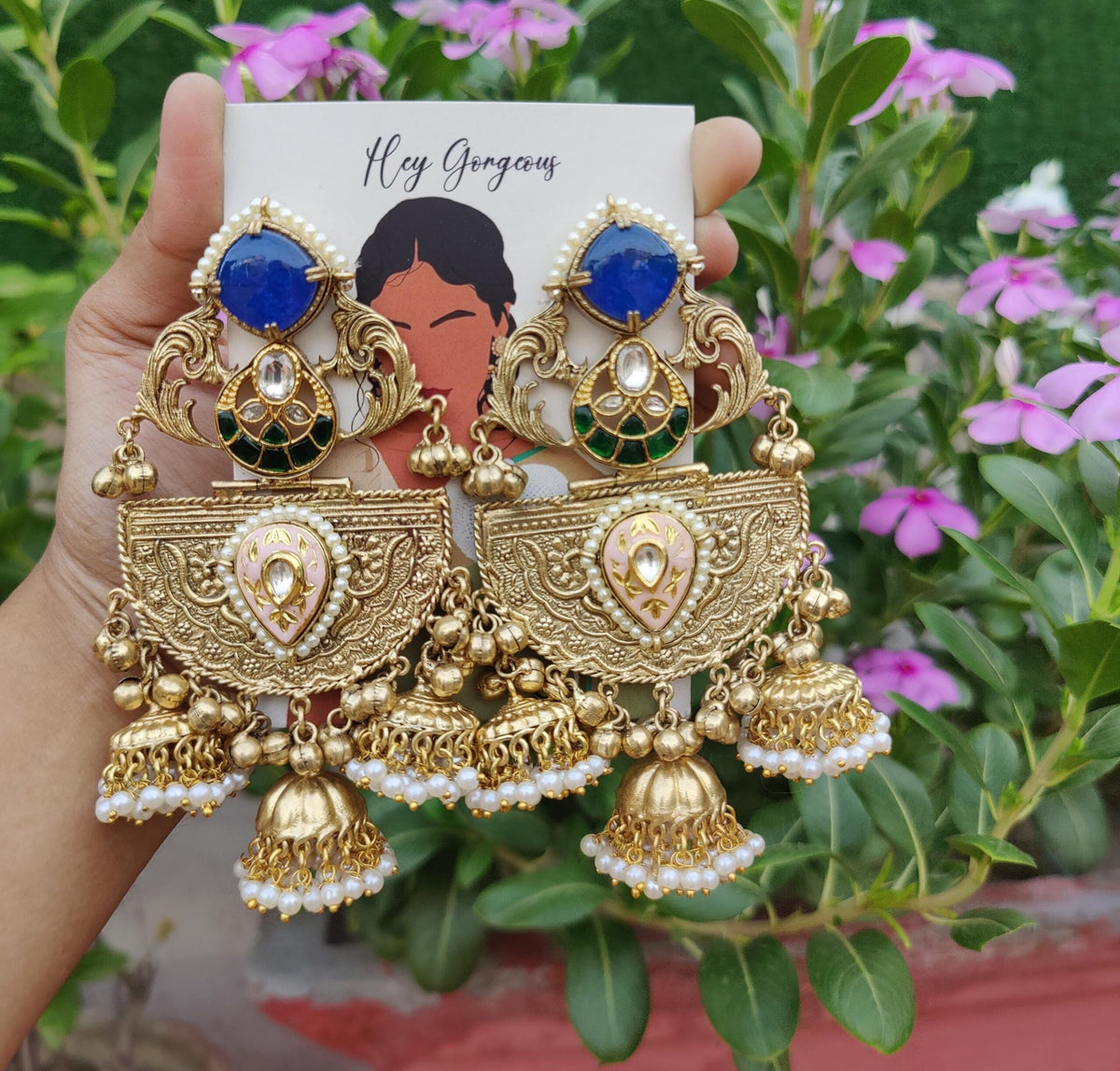 Tamanna earrings-blue colour image 0