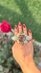 Big panchi kundan rings image 2