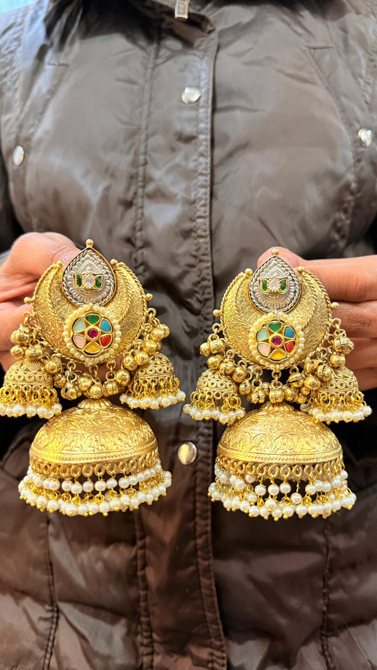 Navratan Tripple Jhumka image 2