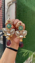 Aria earrings with hot pink drop image 0