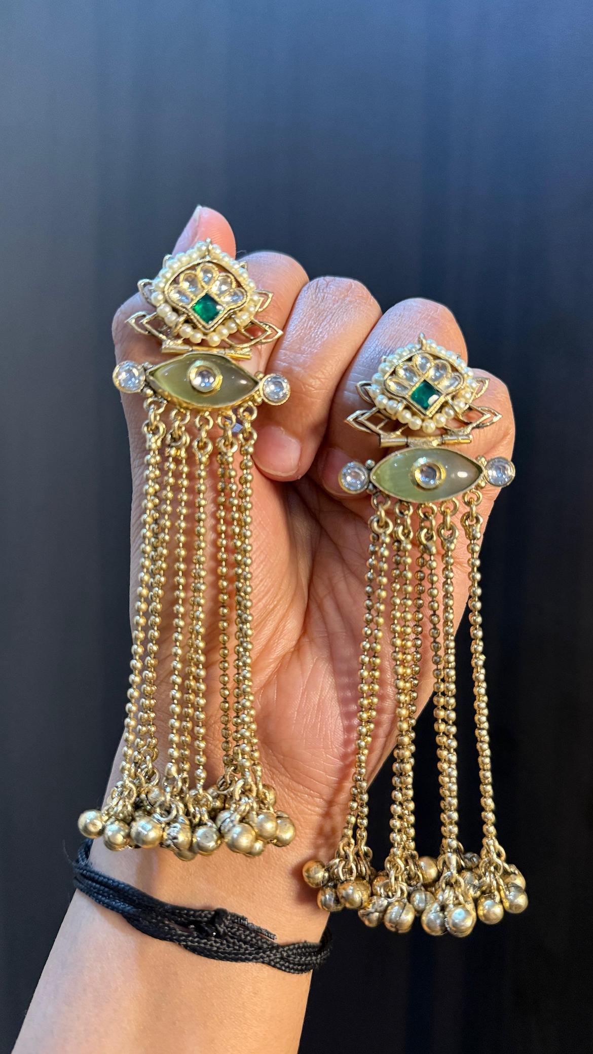 Kashmiri kundan earrings image 0