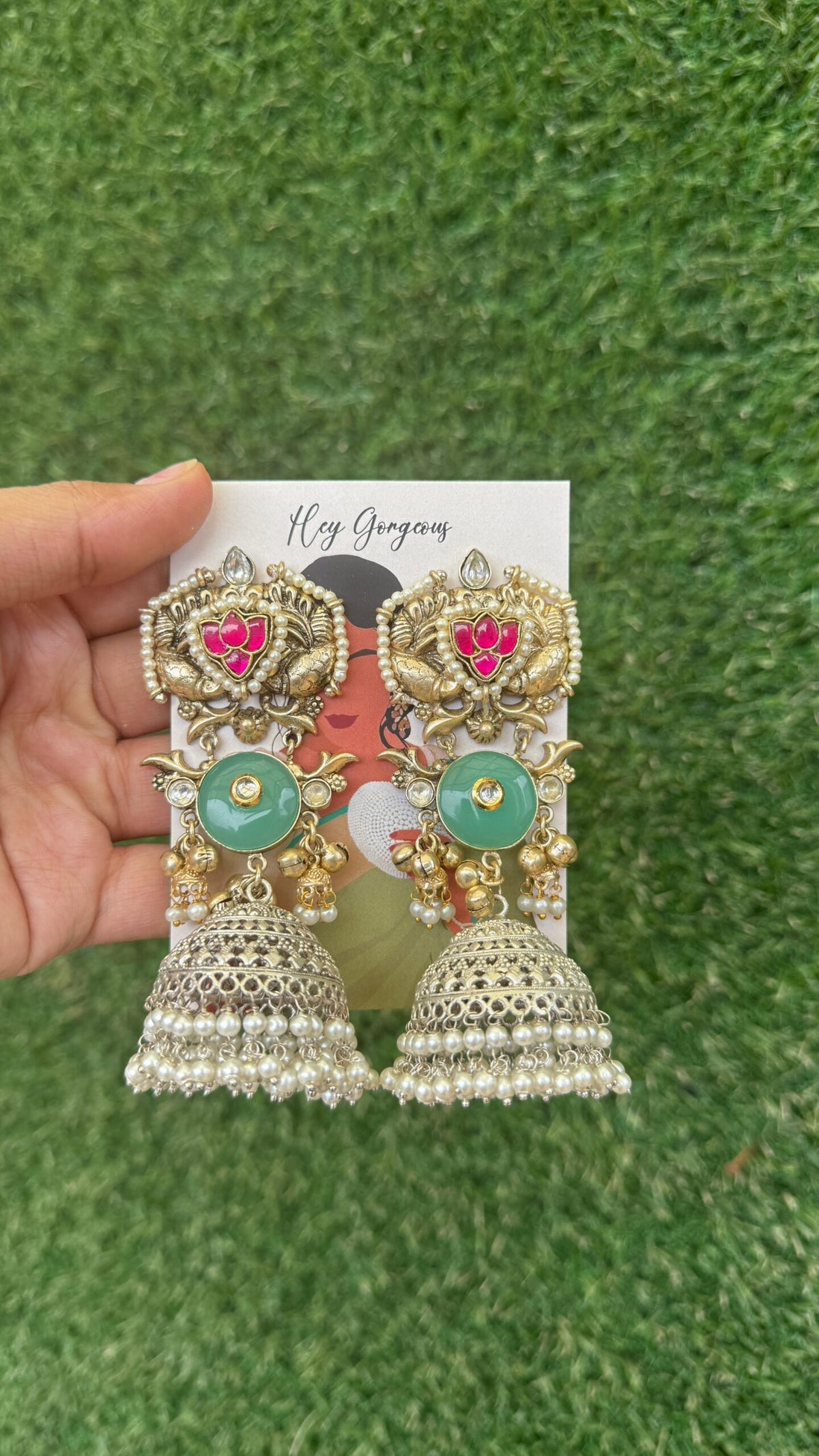 Sonam earrings- green colour image 0