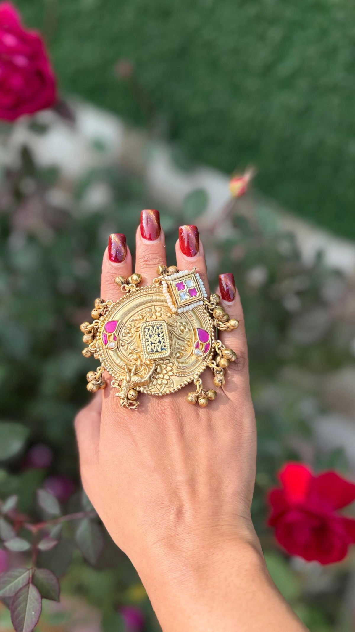 Big Panchi kundan rings image 0