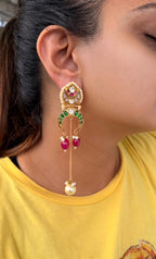 Binni Earrings - Light Pink and Green image