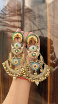 Suku jhumka - Dark Green and Blue image