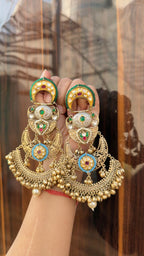 Suku jhumka - Dark Green and Blue image