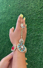 Aashima Hathphool - Red and Turquoise image