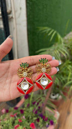 Noor studs - orange image 1