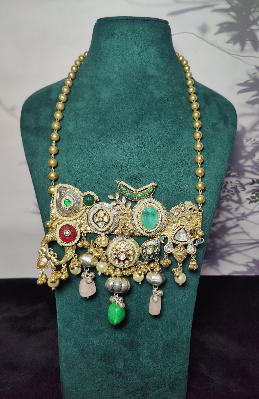 Radha neckpiece -light green colour image 0