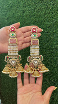 Afra jhumka- pink colour image 0