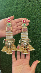 Afra jhumka- pink colour image 0