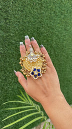 Peacock ring- blue image 1