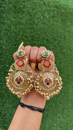 Sania Earrings - Brown and Red image