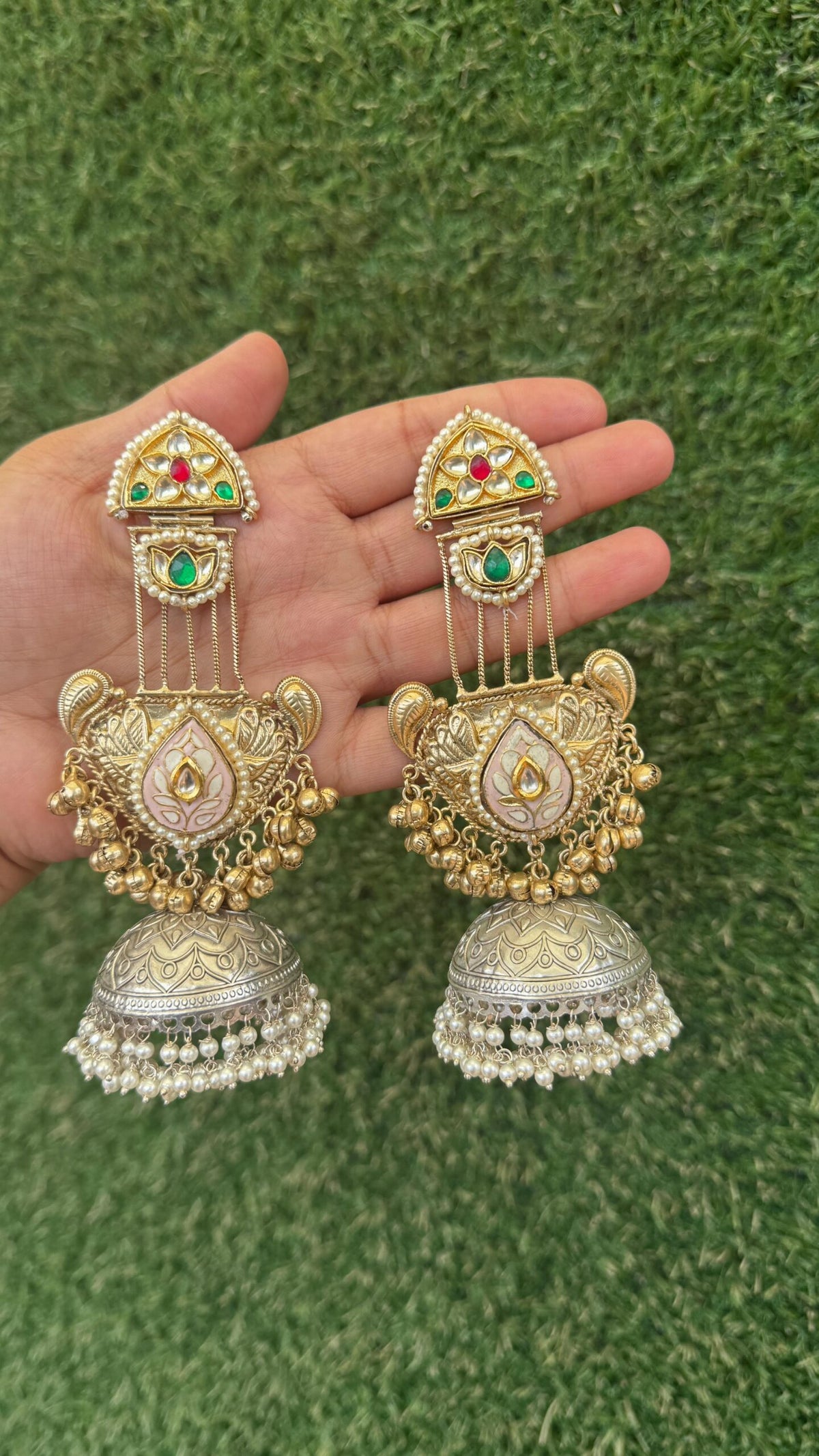 kiran jhumka-pink colour image 0
