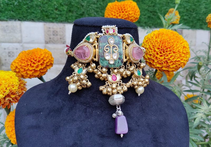 Deeksha choker - pink image 1