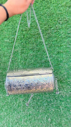 Oval shaped silver bag image 2
