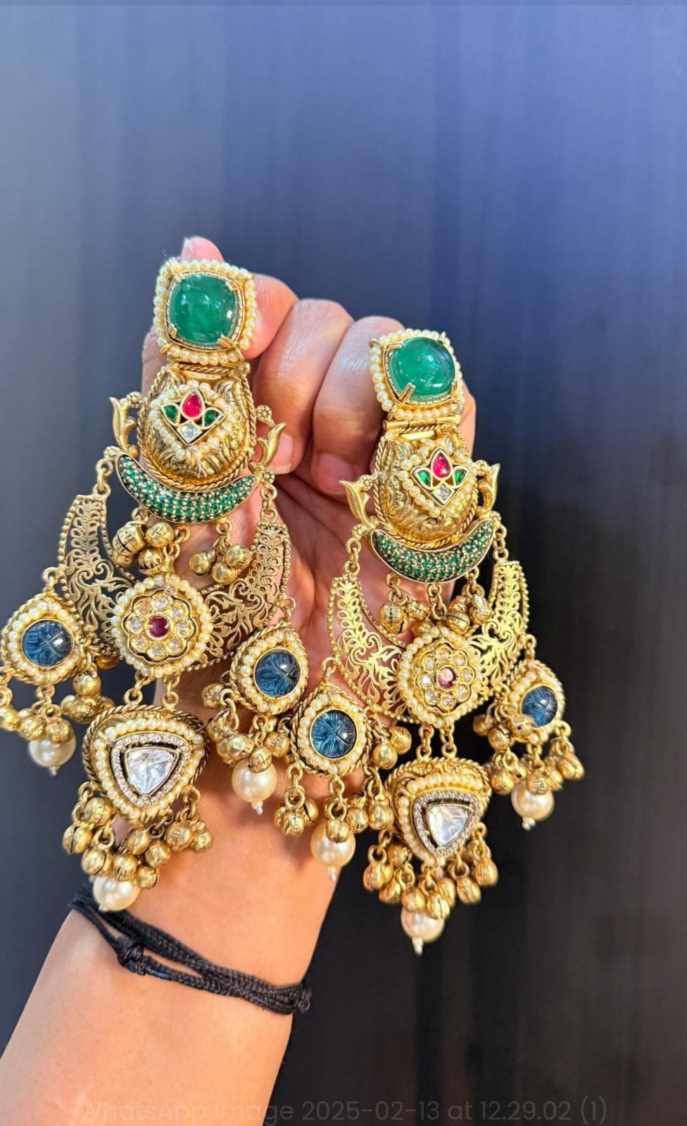 Nandini Earring - Dark Green and Blue image