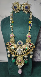 Durga neckpiece without earrings- Peach image 1