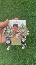 kirti earring-silver blue colour image 0