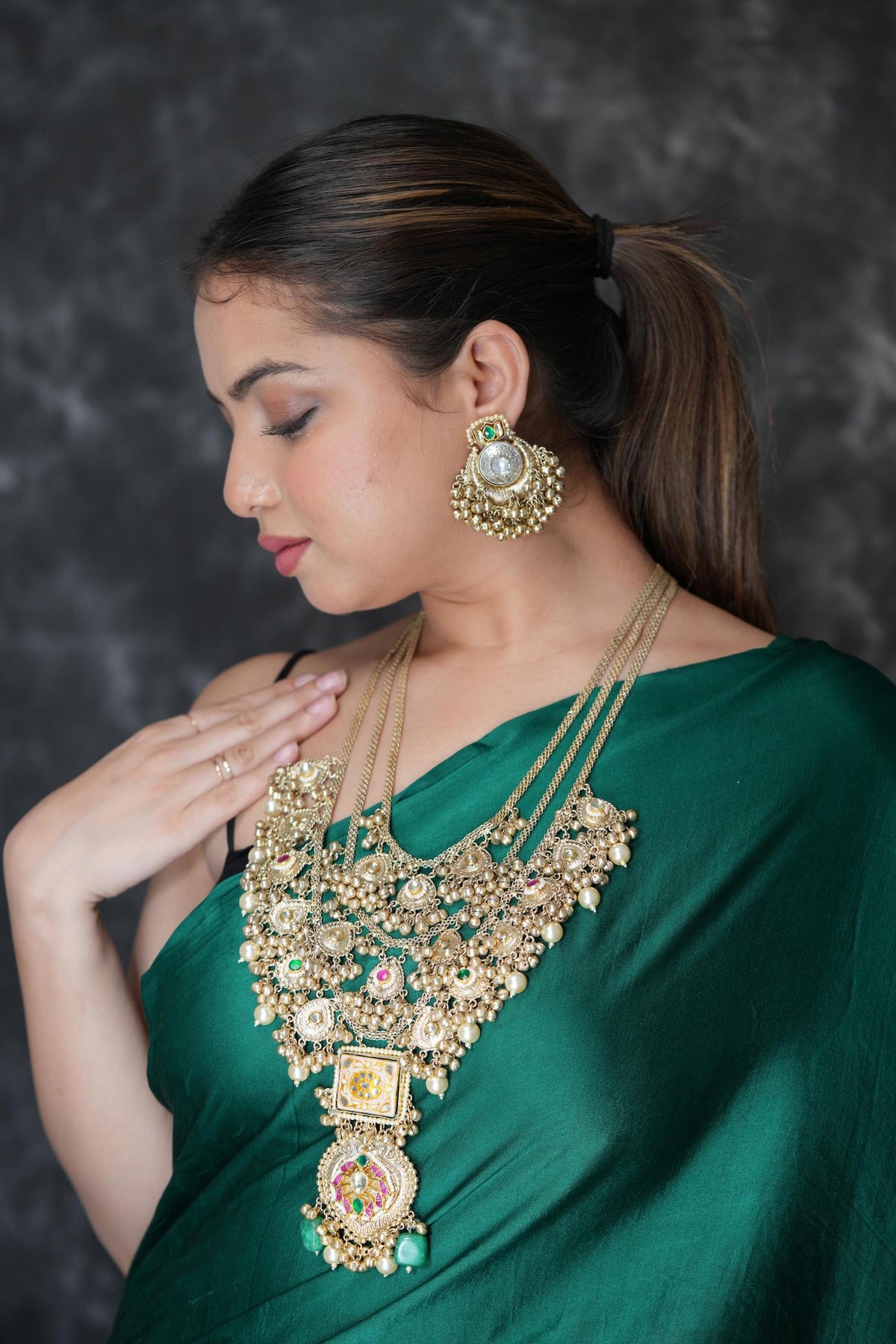 3 layered maharani haar image 0