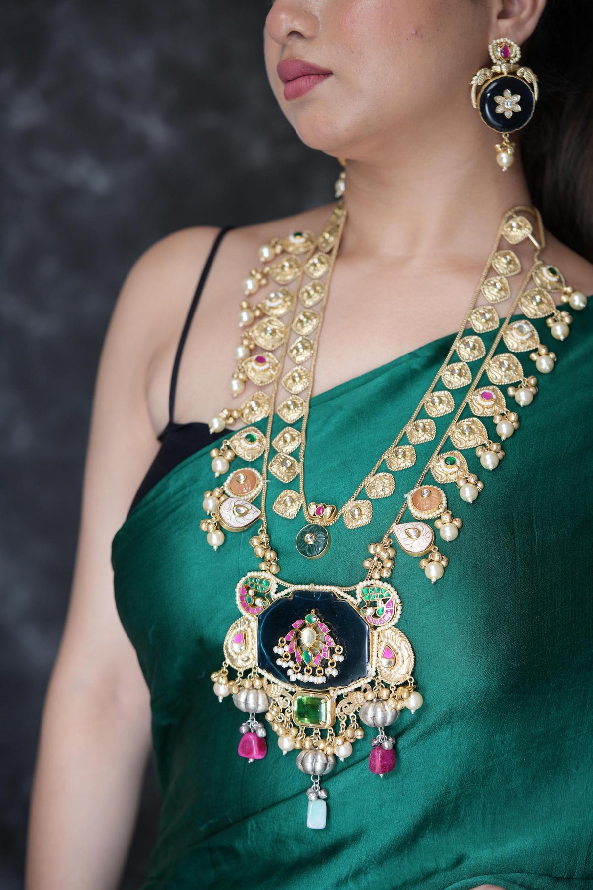 Maharani double layered blue long haar image 2