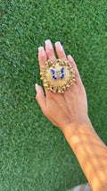 Butterfly gold blue ring image 0