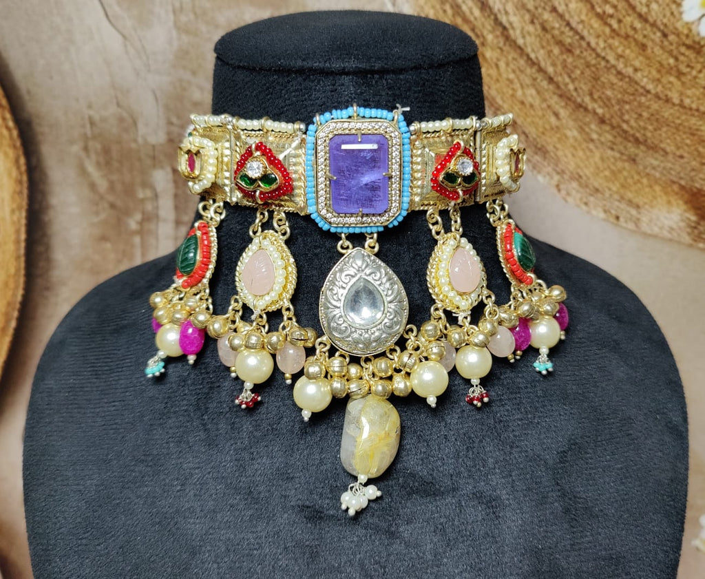 Mayuri choker - purple and blue image 0