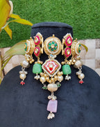 Gold choker with red stones image 0
