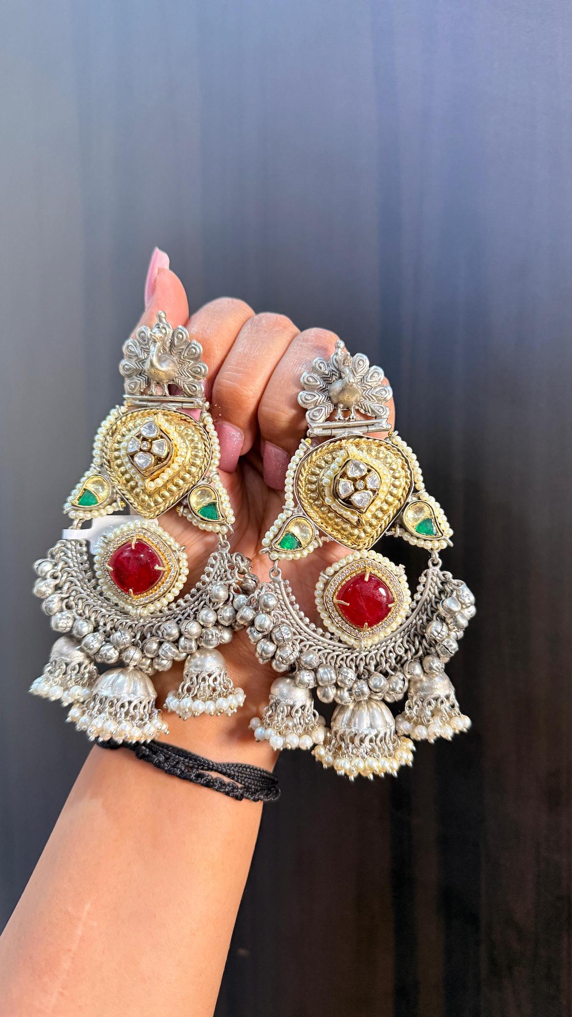 Silver veer zara earrings- Viral isha malviya image 0