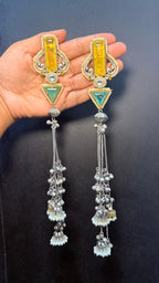 Aadya Earrings - Yellow and Light green image
