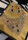 Vamika Neckpiece with earrings and mangtikka multicolour- The karwachauth Edit