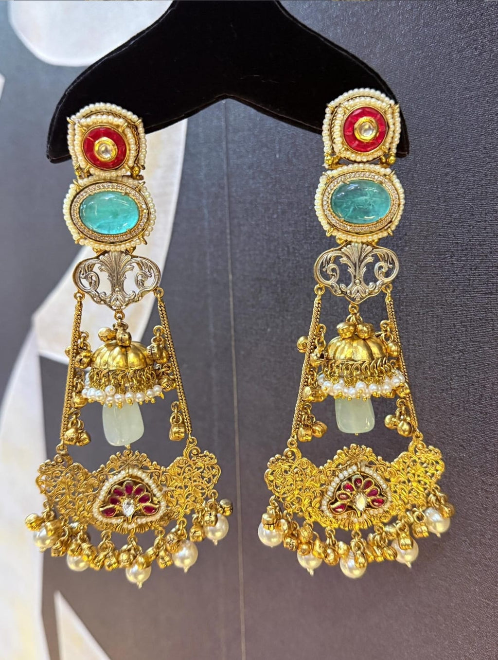 Komal earrings - Light Green image