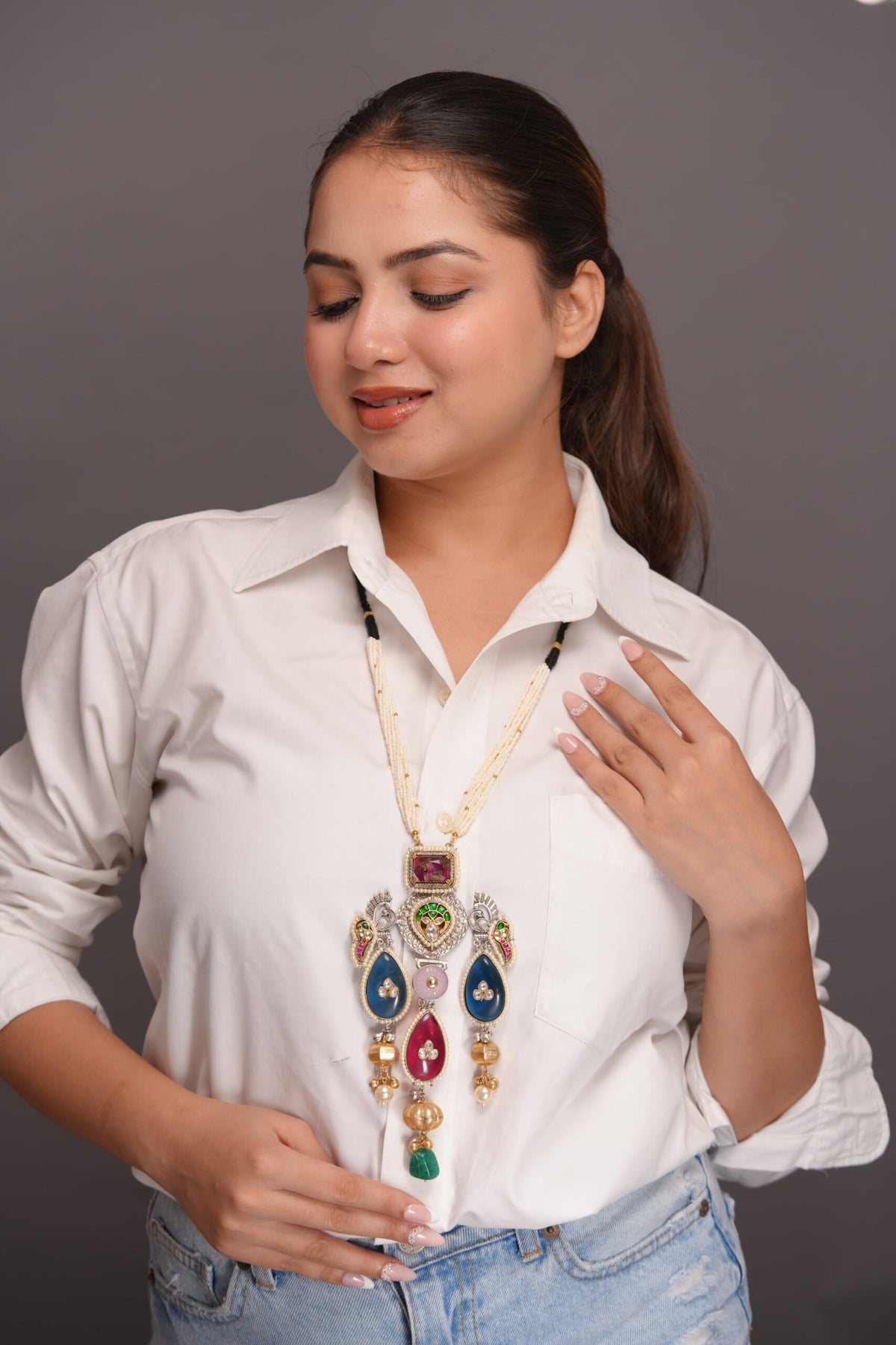Mayur pendant-silver colour image 2