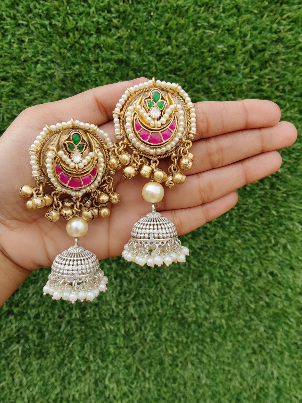 Small dual tone jhumki image 2