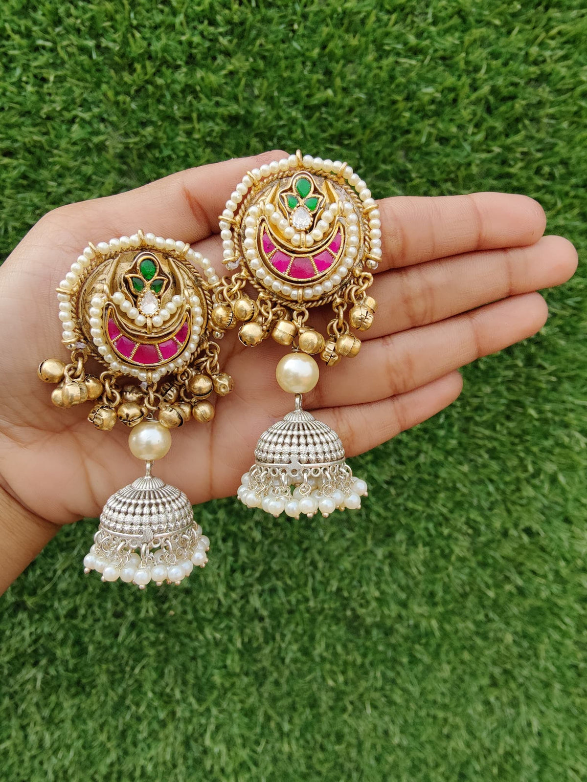 Small dual tone jhumki image 2