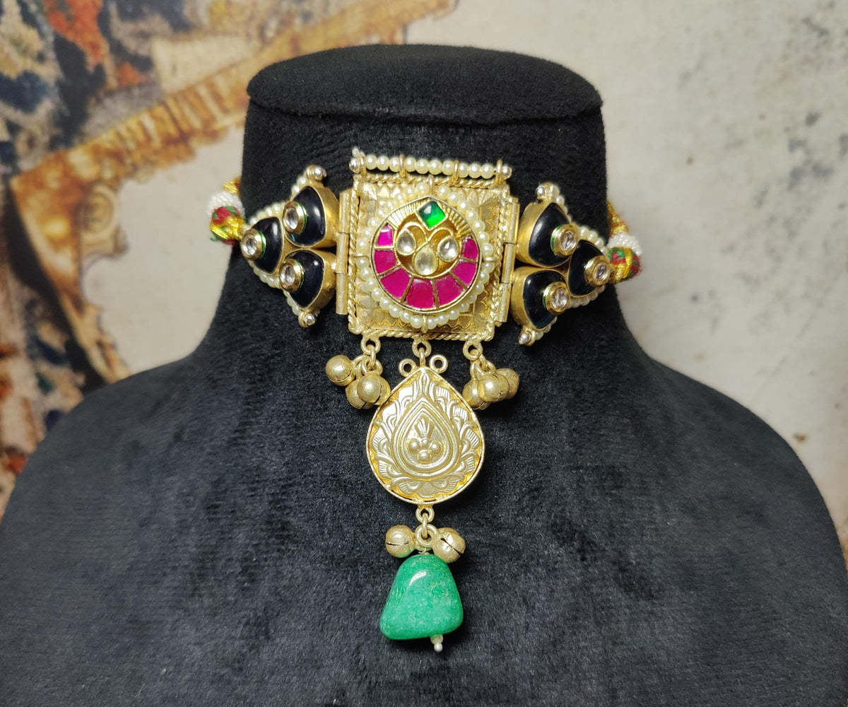 Ishani choker - blue image 0