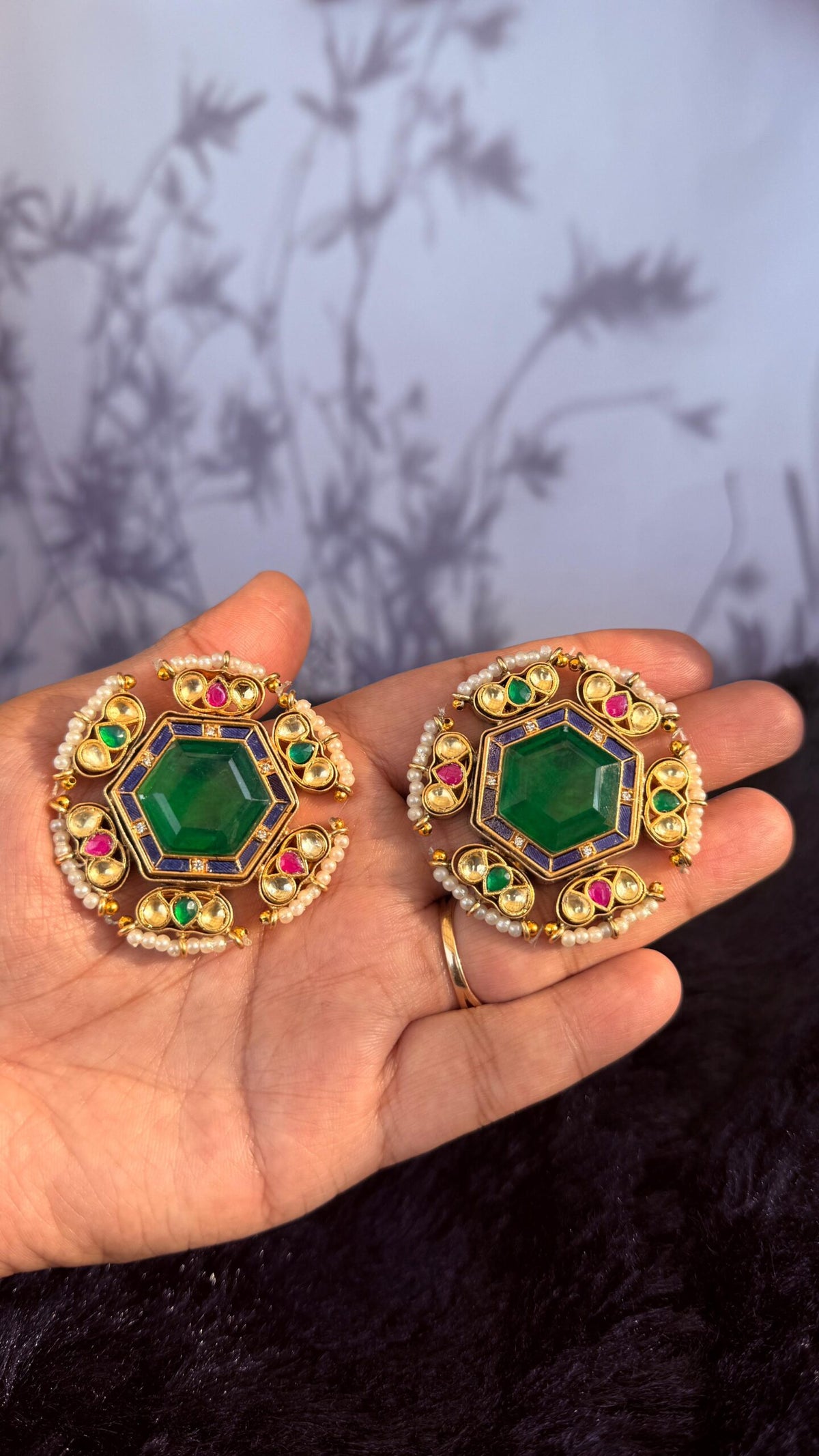 Studs32-  dark green colour image 0