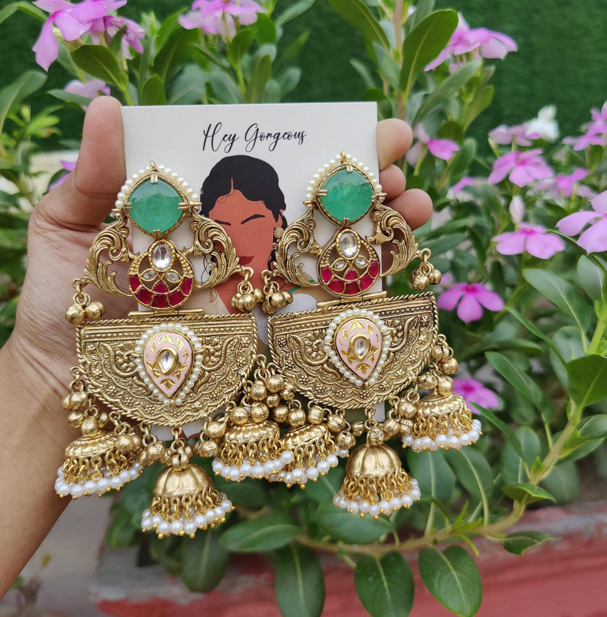 Tamanna Earrings-light green colour image 0
