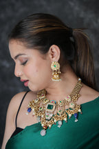 Bridal neckpiece with small jhumki image 6