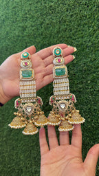 Afra jhumka- light green colour image 1