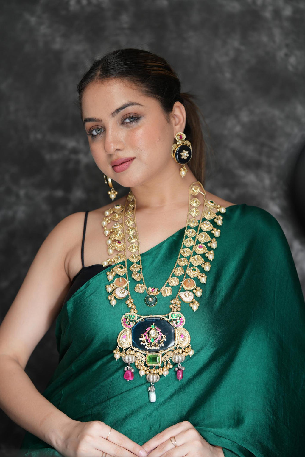 Maharani double layered blue long haar image 10